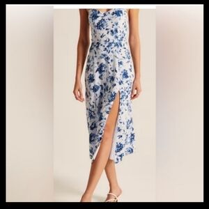 Abercrombie and Fitch Slit Summer dress, Size S, blue and white